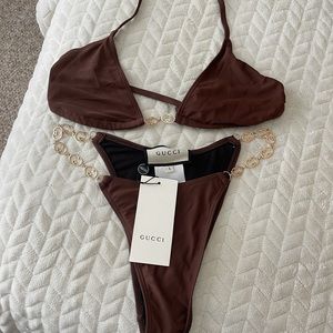 Brown Designer Inspired Bikini Set